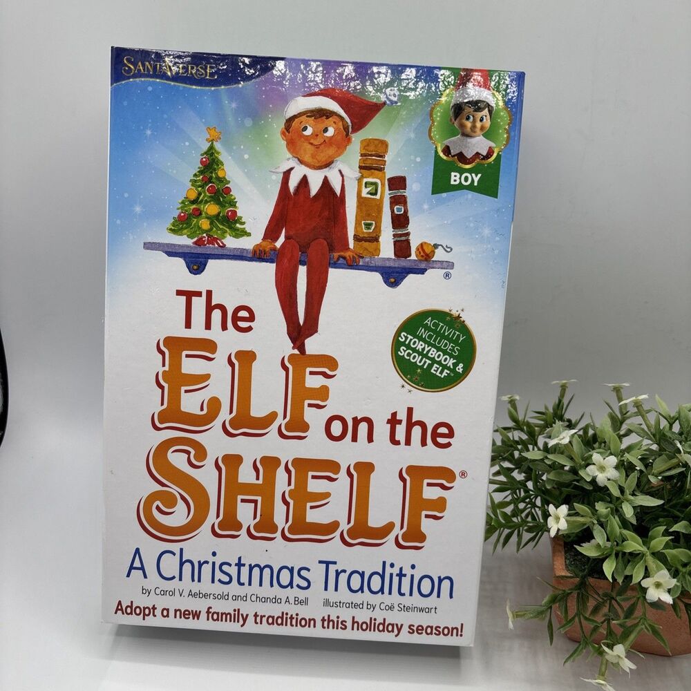 Elf on the Shelf-a Christmas Tradition : Boy Light with book New in box